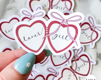 Lover Girl Heart Locket Stickers | Pinterest Aesthetic Stickers for Laptop, Water Bottle, Kindle, iPad | Coquette Bow Aesthetic