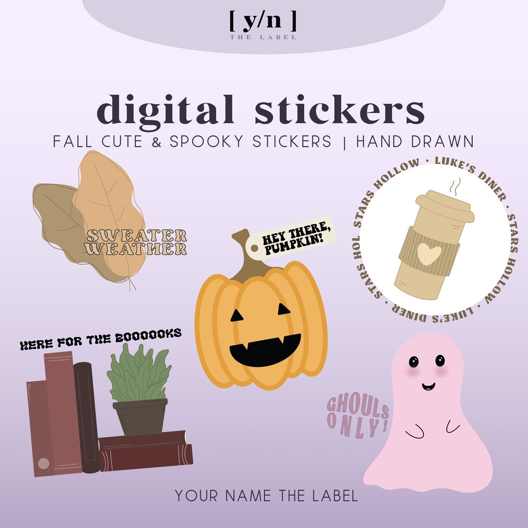 Fall Cute & Spooky Digital Planner Stickers October 2023 Pack 10 ...