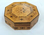 Moorish Inlaid Marquetry Mosaic Octagonal Jewellery Box