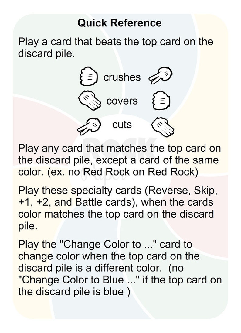 Rock, Paper, Scissors Multiplayer Card Game Etsy