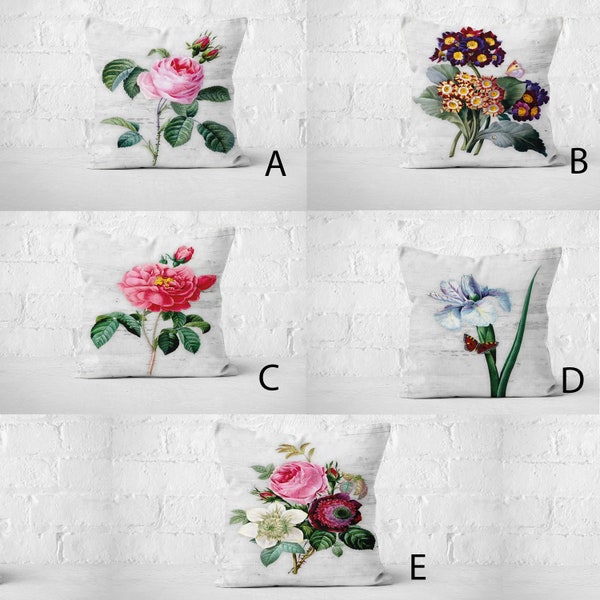 Colorful Floral Throw Pillow Covers, Decorative Pillow Cases, Flower Cushion Cover, Home Decor, Housewarming Pilowcase, 22x22, 20x20, 16x16