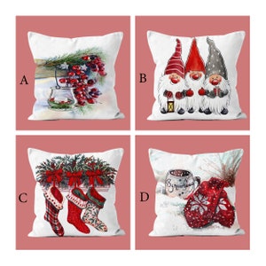 Gnome Christmas Pillow Cover, Christmas Throw Pillow Cover 20x20, Pine Branch Christmas Cushion Cover, Christmas Decor, Gonk Pillowcase Xmas