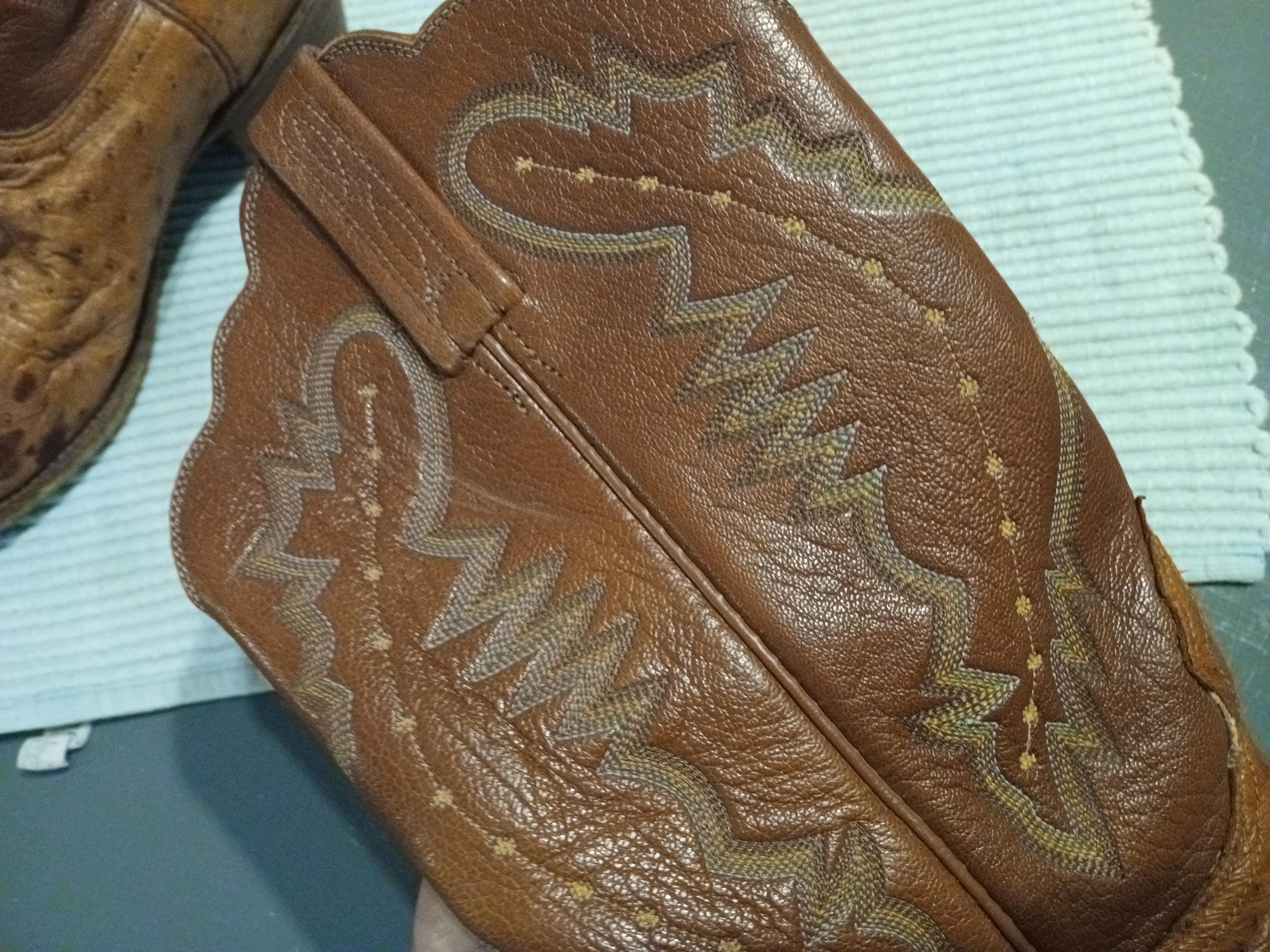 Bottes Western Cowboy Vintage Lucchese Femme Taille 5.5 B - Incrustations Florales Et Plume - Neuf Avec Boîte