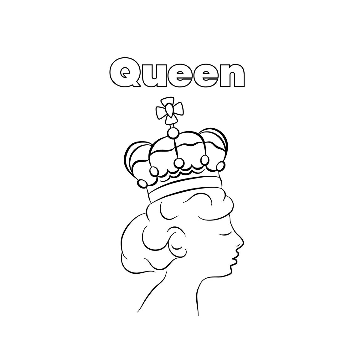 Queen Elizabeth II Colouring Pages Queen Colouring Pages Etsy