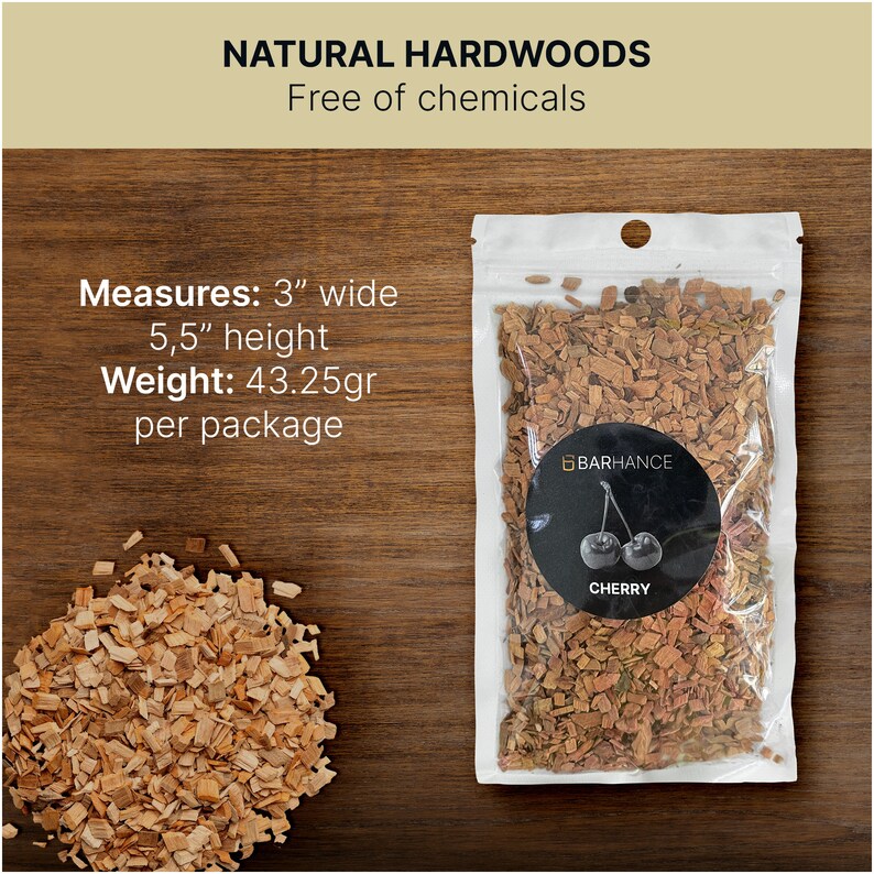 Cocktail Smoker Wood Chips by Barhance Oak, Pecan, Cherry, Apple Wood