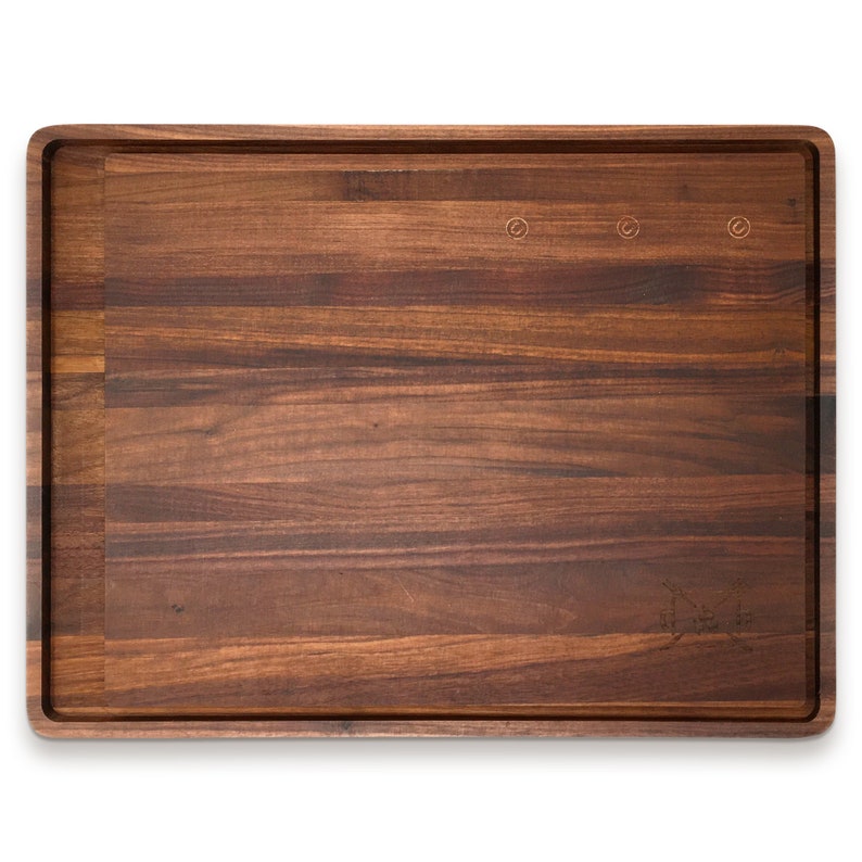Large Cutting Board Made From Walnut Wood Carved Etsy