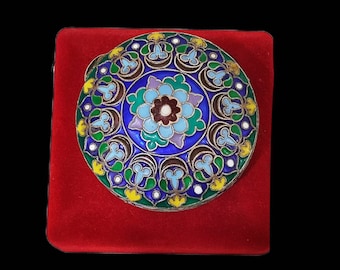 Collectioner Antique Russian Silver art Cloisonne Enamel Snuff Box, Snuff Box Faberge Viktor Akimov