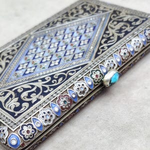 Estojo para cigarros Cloisonne Russo de Prata 18c
