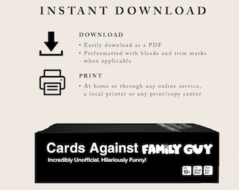 Cards Against Family Guy with 163 Cards -Digital Download