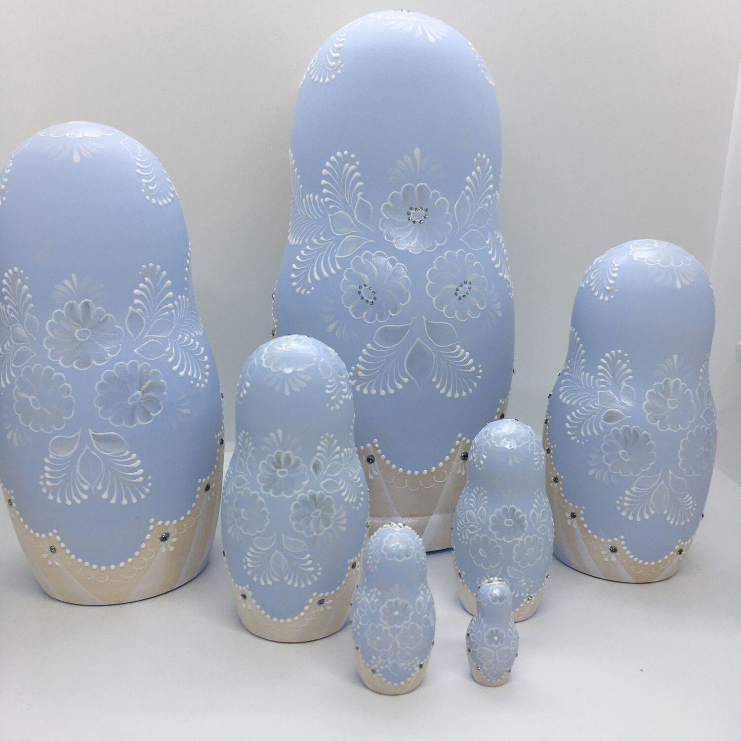 作者の木製マトリョーシカ インテリア「雪娘」、7ヶ所 - Etsy 日本