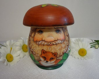 Large Podberezovik mushroom matryoshka box without attachments