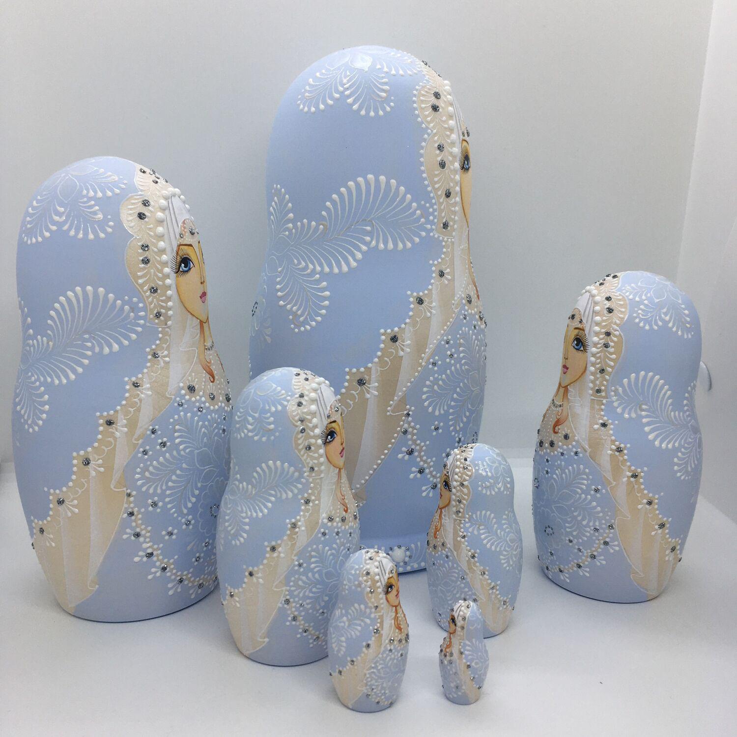 作者の木製マトリョーシカ インテリア「雪娘」、7ヶ所 - Etsy 日本