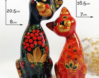 Estatuilla La familia de los gatos (cerámica)