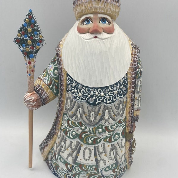 Santa Claus handmade from linden 8.0 inches Wood Home decoration