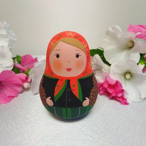 Nesting doll roly poly matryoshka &quot;Caramel Granny&quot;
