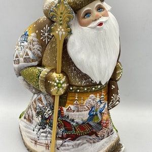 Santa Claus handmade from linden wood, 8.6 inches