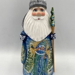 Santa Claus handmade from linden wood 7.0 inches Snow maiden