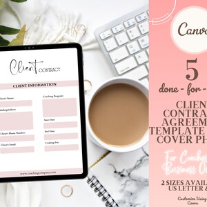 Client Contract for Coach (5 pages) | Client Agreement For Coach | Business Contract | Editable Contract Form | Client Contract Form