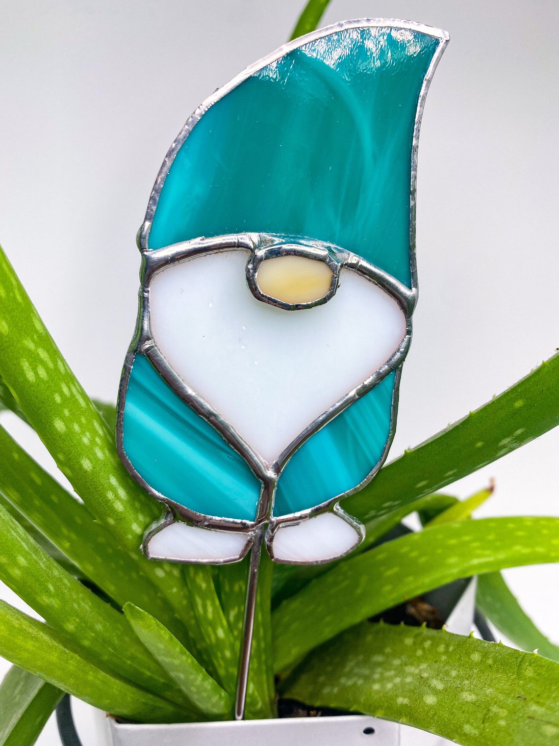 Stained Glass Gnome Plant Stake Stained Glass Plant Stake Etsy