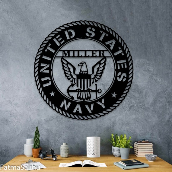 Personalized Name US Navy Veteran Metal Sign, Custom Military Metal Art, Wall Decor, Veterans Day Gift For Proud Soldiers