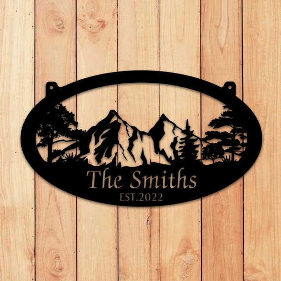 Customized Mountain Cabin Metal Art Log House Steel Accent Etsy