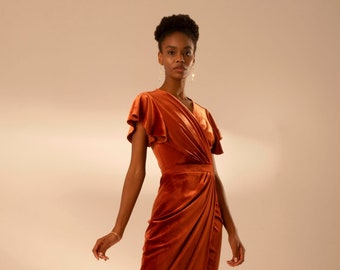 burnt orange formal dress