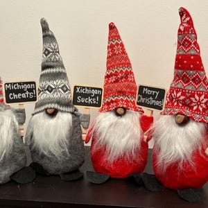 Michigan Sucks Gnome, Michigan Cheats, Ohio State Decor, Buckeye Gnome, Plush, Ohio State Football Fan Gift, Real Buckeye, OSU Christmas