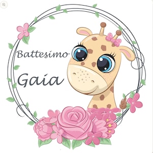 Tags battesimo con diversi animali bambina