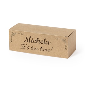 Juego de té verde aromatizado Chai Spices Red con caja de cartón Kraft reciclado personalizable con logotipo escrito con nombre