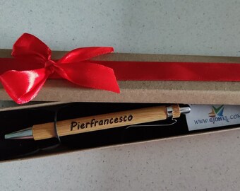 Penna un Sfera Retrattile nel Bambù Inchiostro Nero 1 Mm Penne per