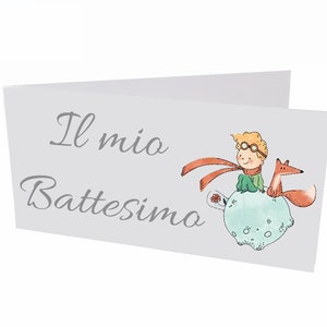 Bigliettini Piccolo Principe per Bomboniere Battesimo per Sacchetti di Confetti Personalizzati