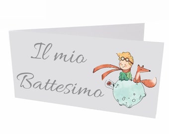 Bigliettini Piccolo Principe per Bomboniere Battesimo per Sacchetti di Confetti Personalizzati