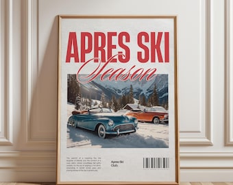 Plakat z okazji sezonu narciarskiego w stylu retro: Vintage Ski (do pobrania w wersji cyfrowej)