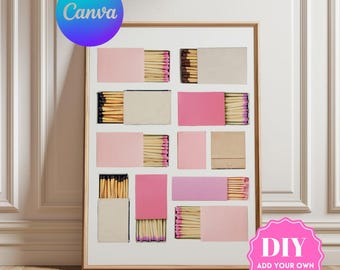 Pink Blank Matchbox Template - Etsy