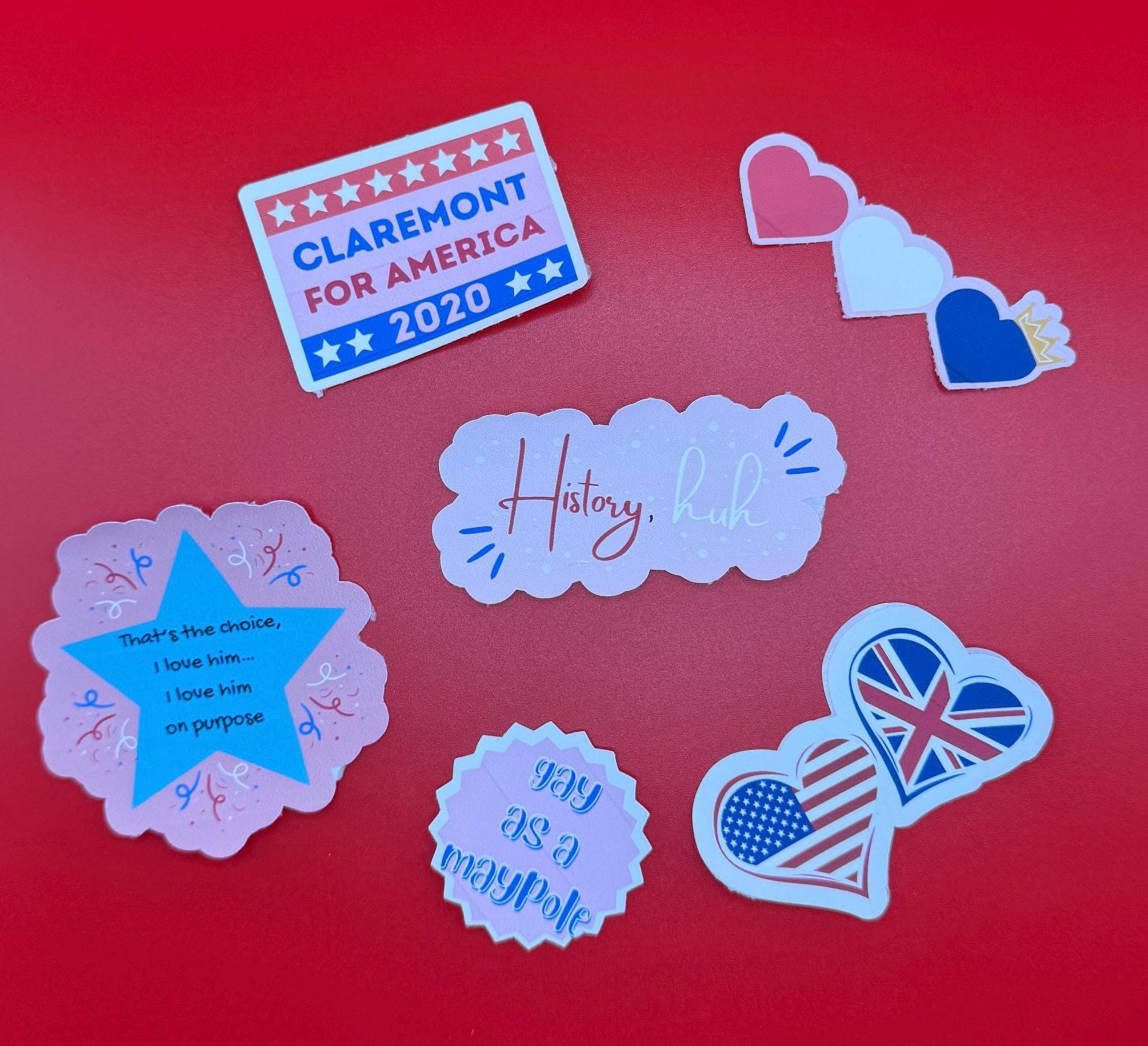 Red White and Royal Blue Sticker Pack - Etsy