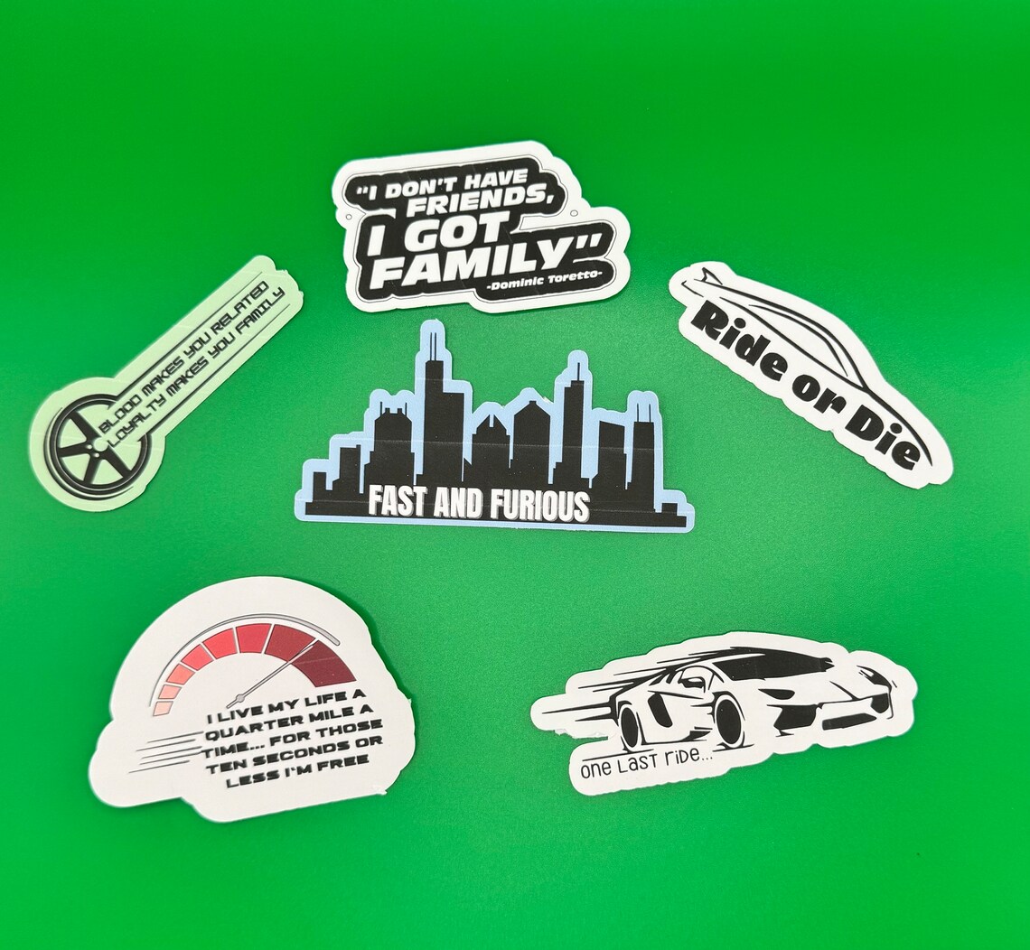 Fastpencil Sticker Fast and Furious Sticker Pack - Etsy