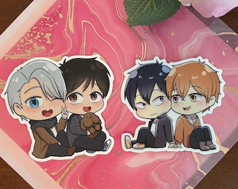 Mafuyu and Uenoyama Given Sticker | Happy Iceskaters | Mafuyama | Victuri | Vinyl Matte Stickers | Waterproof and Dishwasher Safe