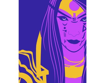 Xal'atath Portrait | World of Warcraft | Purple Pink Yellow Illustration Art