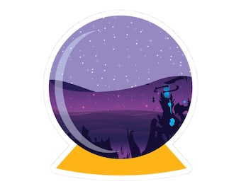 Voidstorm in a Snow Globe Crystal Ball World of Warcraft Midnight Sticker