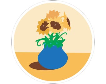 Smiley Sunflower Sticker