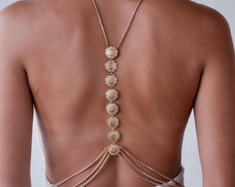 Body chain, body jewelry, festival body chain, vintages body chain, gift for her, minimalist body chain