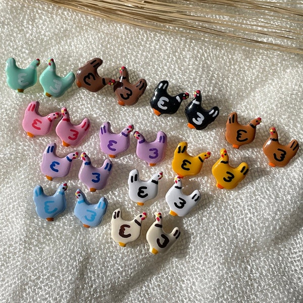 Chicken Earring Studs