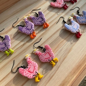 Cowboy chicken earrings image 1