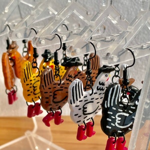 Cowboy chicken earrings image 3