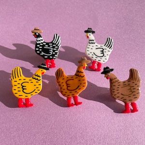 Cowboy Chicken Pins