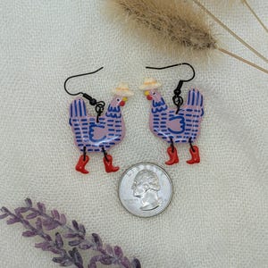 Custom Cowboy Chicken Earrings – Choose Your Boot Color! image 4