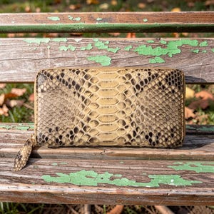 Luxury Snake Skin Leather Wallet Handmade Python Leather  Multicolor