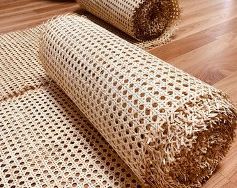 Width 18"/20"/24"/36" SPECIAL DISCOUNT 100% Natural Hexagon Rattan Cane Webbing Roll, Ranttan Cabinet, Rattan Console, DIY Projects