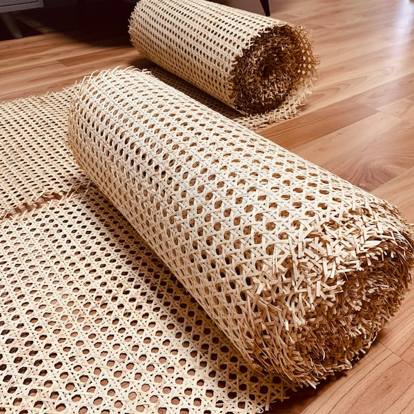 Width 18"/20"/24"/36" SPECIAL DISCOUNT 100% Natural Hexagon Rattan Cane Webbing Roll, Ranttan Cabinet, Rattan Console, DIY Projects