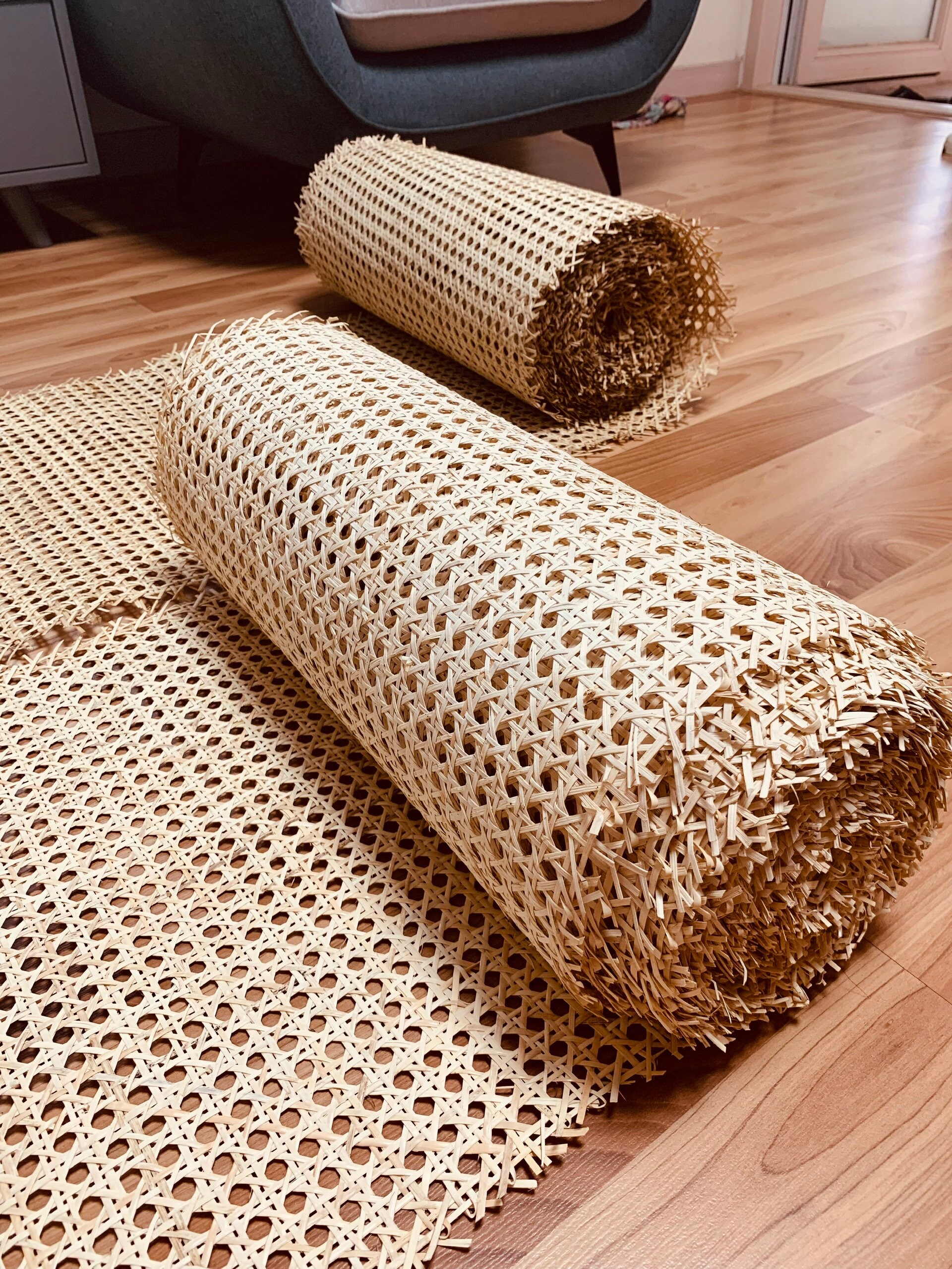 24 Width Rattan Cane Webbing Rattan Cane Webbing Roll 15 Feet Hexagon  Weave Mesh 1/2 Inch Pre-Woven Cane Net Open Weave Wicker Cane Webbing  Rattan